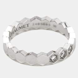 Chaumet Bee My Love 3 Diamond 18k White Gold Ring Size 50