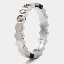 Chaumet Bee My Love 3 Diamond 18k White Gold Ring Size 50