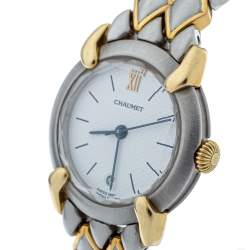 Chaumet White 18K Yellow Gold Stainless Steel Women's Wristwatch 25 mm