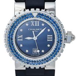 Chaumet Blue Stainless Steel Class One Quartz Women's Wristwatch 33 mm