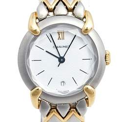 Chaumet White 18K Yellow Gold Stainless Steel Women's Wristwatch 25 mm