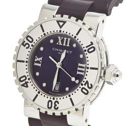 Chaumet Purple Stainless Steel Rubber Class One Ref.622 Women's Wristwatch 33 mm