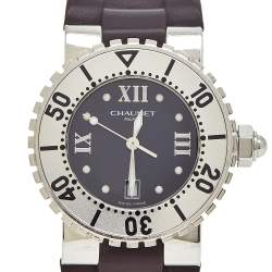 Chaumet Purple Stainless Steel Rubber Class One Ref.622 Women's Wristwatch 33 mm