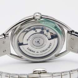 Chaumet Silver Mother Of Pearl Stainless Steel Diamond Montre Liens Lumiere 2214 Women's Wristwatch 34 mm