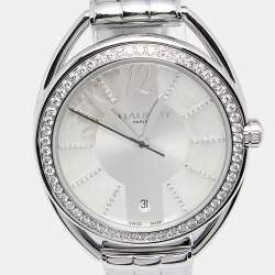 Chaumet Silver Mother Of Pearl Stainless Steel Diamond Montre Liens Lumiere 2214 Women's Wristwatch 34 mm