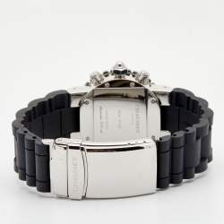 Pre Owned Chaumet Black Stainless Steel Rubber Class One 624 Women's Wristwatch 37 mm