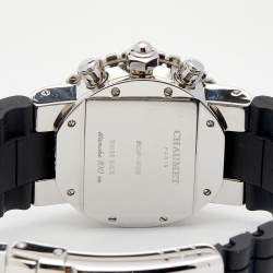 Pre Owned Chaumet Black Stainless Steel Rubber Class One 624 Women's Wristwatch 37 mm