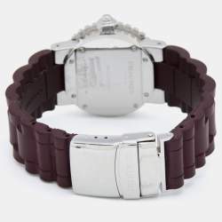 Pre Owned Chaumet Mother of Pearl Diamond Stainless Steel Rubber Class One 622 Women's Wristwatch 33 mm