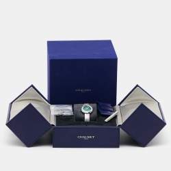 Pre Owned Chaumet Green Stainless Steel Diamond Hortensia Eden W83880-001 Women's Wristwatch 22 mm  