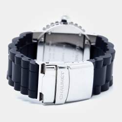 Pre Owned Chaumet Silver Stainless Steel Rubber Class One 622 Women's Wristwatch 33 mm