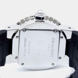 Pre Owned Chaumet Silver Stainless Steel Rubber Class One 622 Women's Wristwatch 33 mm