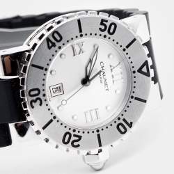 Pre Owned Chaumet Silver Stainless Steel Rubber Class One 622 Women's Wristwatch 33 mm