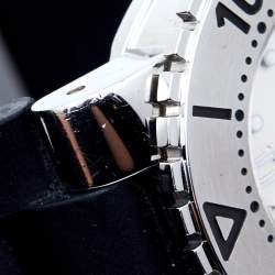 Pre Owned Chaumet Silver Stainless Steel Rubber Class One 622 Women's Wristwatch 33 mm