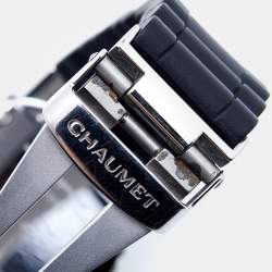 Pre Owned Chaumet Silver Stainless Steel Rubber Class One 622 Women's Wristwatch 33 mm