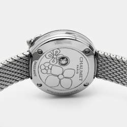 Pre Owned Chaumet Green Stainless Steel Diamond Hortensia Eden W83880-001 Women's Wristwatch 22 mm  