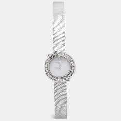 Chaumet White Stainless Steel Diamond Hortensia W20611-20W Women's Wristwatch 22.40 mm