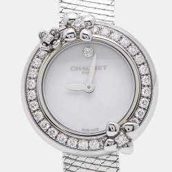 Chaumet White Stainless Steel Diamond Hortensia W20611-20W Women's Wristwatch 22.40 mm