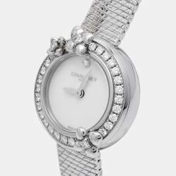 Chaumet White Stainless Steel Diamond Hortensia W20611-20W Women's Wristwatch 22.40 mm