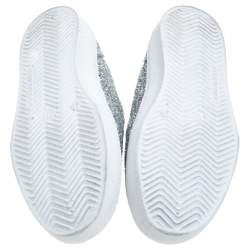 Chiara Ferragni Metallic Silver Glitter Slip On Sneakers Size  41