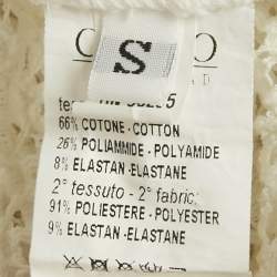 مملوكة مسبقًا Chio White Stretch Crochet Ruffled Sheer Maxi Dress S