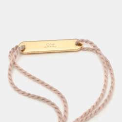 Pre Owned Chloé Beige Rope Love Plaque Bracelet