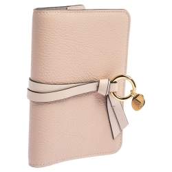 Pre Owned Chloe Peach Leather Passport Holder