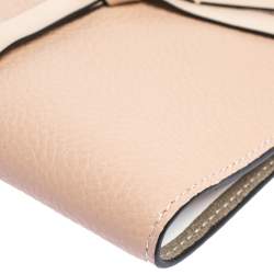 Pre Owned Chloe Peach Leather Passport Holder
