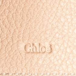 Pre Owned Chloe Peach Leather Passport Holder