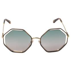 Chloé Gold/Green Gradient CE132S Poppy Octagonal Sunglasses