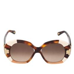 Pre Owned Chloe Brown CE743S Gradient Oversized Sunglasses