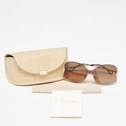 Pre Owned Chloé Brown Gradient CE162S Oversized Sunglasses