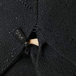 Chloe Black Textured Crepe Pleats Detail Trousers L