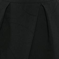 Chloe Black Textured Crepe Pleats Detail Trousers L