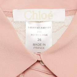 مملوكة مسبقًا Chloe Powder Pink Lace Full Sleeve Shirt S