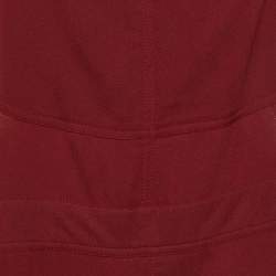 Pre Owned Chloe Burgundy Crepe Buckled Jumpsuit L