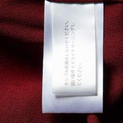 Pre Owned Chloe Burgundy Crepe Buckled Jumpsuit L