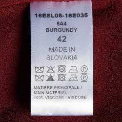 Pre Owned Chloe Burgundy Crepe Buckled Jumpsuit L