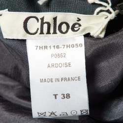 Chloe Ardoise Grey Wool Embellished Shift Dress M