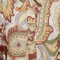 مملوكة مسبقًا Chloe Beige Paisley Print Chiffon Silk Shirt L