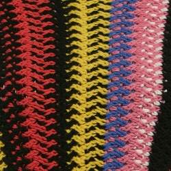 Chloe Multicolor Striped Crochet Fringed Sweater S