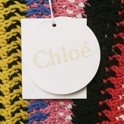 Chloe Multicolor Striped Crochet Fringed Sweater S