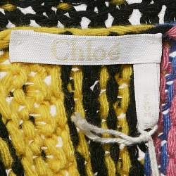 Chloe Multicolor Striped Crochet Fringed Sweater S