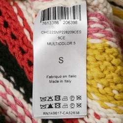 Chloe Multicolor Striped Crochet Fringed Sweater S