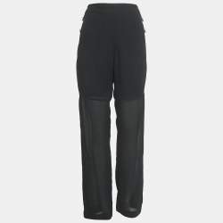 Chloé Black Crepe Wide Leg Pants M