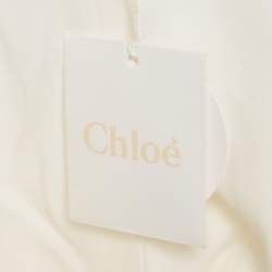 Chloé Milk White Crepe Oversized Pocket Detail Trousers M