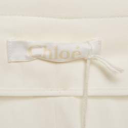 Chloé Milk White Crepe Oversized Pocket Detail Trousers M