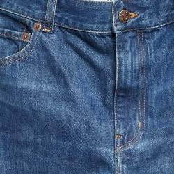 Pre Owned Chloe Blue Distressed Denim Flared Jeans S/Waist 29"