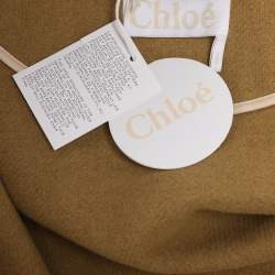 Pre Owned Chloe Khaki Brown Wool Blend Hoodie Cape S