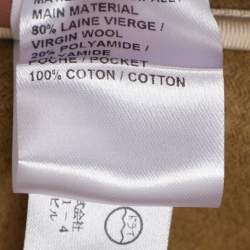 Pre Owned Chloe Khaki Brown Wool Blend Hoodie Cape S