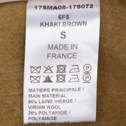 Pre Owned Chloe Khaki Brown Wool Blend Hoodie Cape S